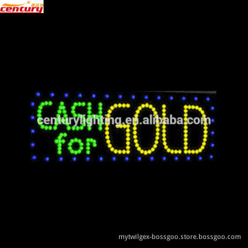 wholesale china factory price CASH FOR GOLD animated led sign
